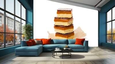 Stack  of luxury millionaires shortbread isolated Wall mural