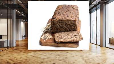 Super seed vegan loaf free from wheat and yeast isolated on white Wall mural