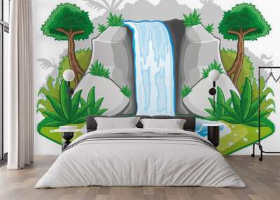 Cartoon waterwall. Wall mural