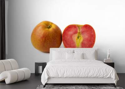 Pink pearl apple with red flesh isolated on white background Wall mural