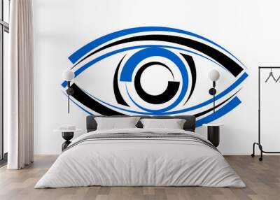 Logo eye on a white background Wall mural