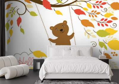 Autumn illustration Wall mural