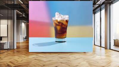 refreshing coke with ice cubes Wall mural