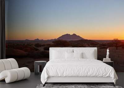 Sunset of Spitzkoppe in Namibia Wall mural