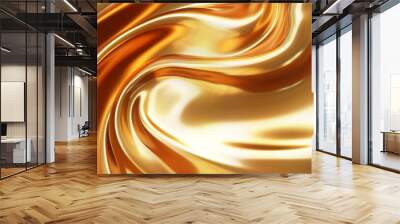 gold liquid texture. 3D rendering. Wall mural