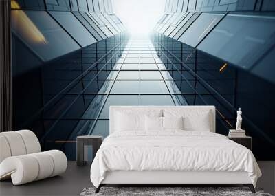 Architectural abstraction featuring repetitive patterns and minimalist design elements. Wall mural