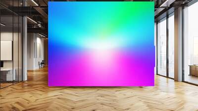 Vibrant grainy gradient abstract background blue green purple glowing color shape on black background colorful poster web banner design Wall mural