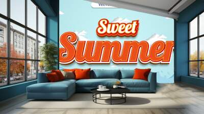 sweet summer text effect editable eps file Wall mural