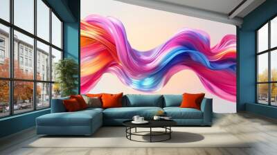 Abstract digital art with vibrant fluid patterns, representing motion and creativity. Wall mural