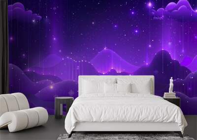 Digital art of planets and stars in a cosmic scene capturing the beauty and mystery of the universe Wall mural