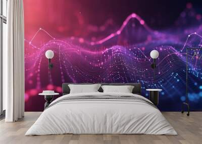 Dynamic digital landscape with data driven waves representing the fluidity and ever changing nature of technology Wall mural