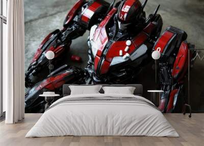 High performance motorcycle robot illustrating the fusion of high speed technology and robotic engineering Wall mural