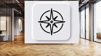 Compass simple icon vector. Flat desing. Neumorphism design.ai Wall mural