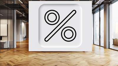 Percent simple icon vector. Flat desing. Neumorphism design.ai Wall mural