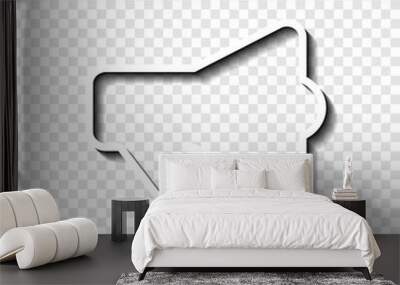 Speaker simple icon vector. Flat desing. White with shadow on transparent grid.ai Wall mural