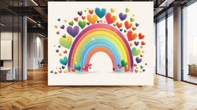 LGBTQ Pride maroon. Rainbow bronze colorful atypical diversity Flag. Gradient motley colored games LGBT rights parade festival yellow orange diverse gender illustration Wall mural