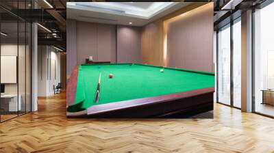 billiard table with balls and cue Wall mural