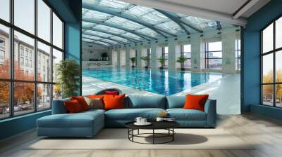 Luxury indoor swimming pool, part of luxury hotel. Wall mural