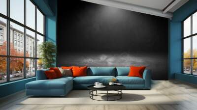 Concrete floor with smoke and light Wall mural