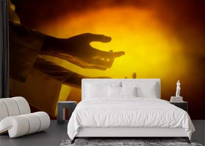 Hands of Jesus christ with open palm Wall mural