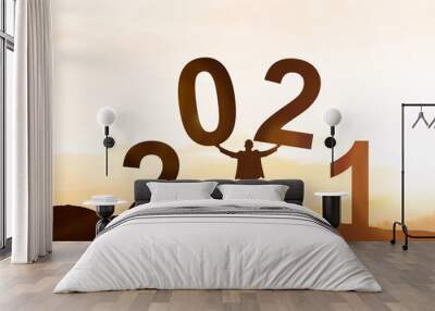 Happy New Year 2021 Wall mural