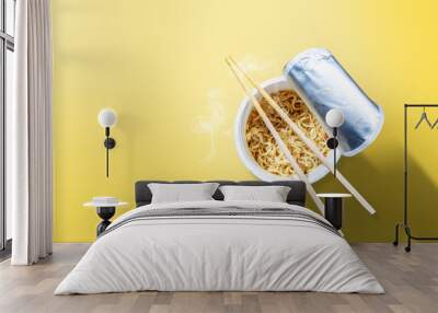 Instant cup noodle with chopstick Wall mural