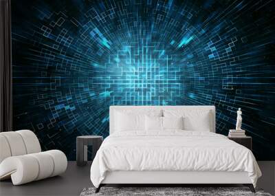 Techno circle abstract background Wall mural