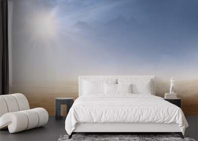 Views of desert with sunlight Wall mural