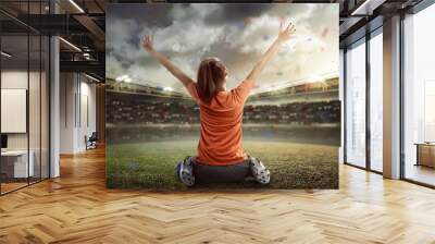 Winning football player Wall mural