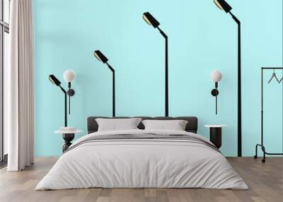 street lamps design illustration Wall mural