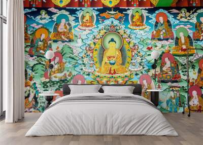 Buddhist temple, Buddhist stupa, Buddhist frescoes and icons, painting on the walls, Buddhist thangkas, Tibetan Buddhism, Ladakh, Zanskar, Tibet and the Tibetan plateau, Wall mural