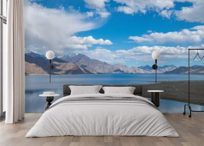 Pangong Lake, a high-altitude lake in the Himalayas, Ladakh, mountain, India Wall mural