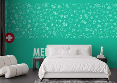 medical background. medical care. health care. vector medicine illustration. Wall mural