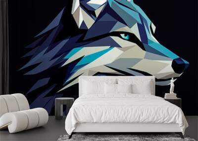 Design a wolf with a stylized, modern look. Wall mural