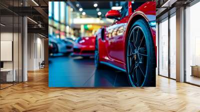 Showroom of an exclusive seller of auto. Wall mural