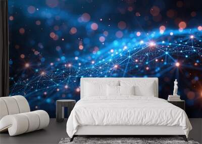 Abstract Technology Network Background Illustration. Wall mural