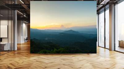 Extreme long Shot Sunset over mountains El Salvador Wall mural