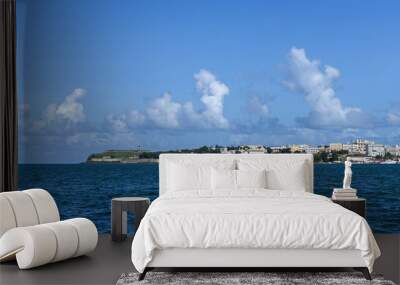 View to El Morro and Old San Juan from Cataño across the bay. Puerto Rico. Wall mural