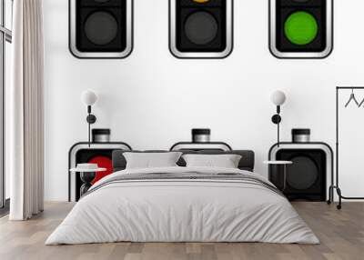 Ampel Vektoren-Set mit Texturen, Traffic-Light textured Wall mural