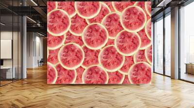 Slices of red watermelon. Red texture of sweet watermelon Wall mural