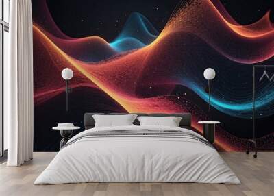 Abstract background with digital waving smoke background design Wall mural