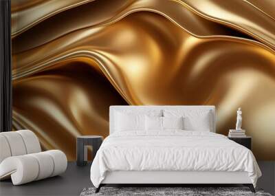 Abstract golden light or gold metal gradient background. Wall mural