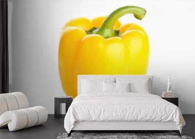 Ripe yellow bell pepper isolated on white background Wall mural