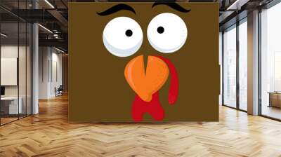 turkey thanksgiving character funny humor colorful animals Wall mural