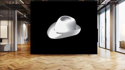 Homburg hat, white color, isolated, vector Wall mural