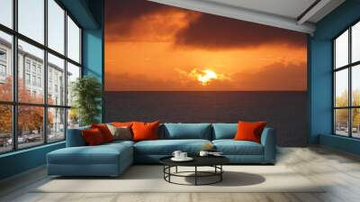 Sunset over the sea Wall mural