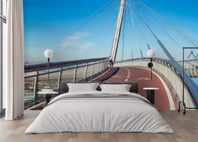 View of the bidge Ponte del Mare in city of Pescara, Abruzzo, Italy Wall mural