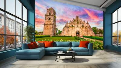 Baroque church of Paoay, Vigan, Ilocos Sur. One of several UNESCO heritage church in the Philippines Wall mural