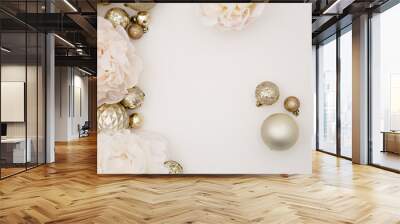 christmas balls on white background Wall mural