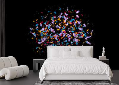 explosion of colorful confetti pieces Wall mural